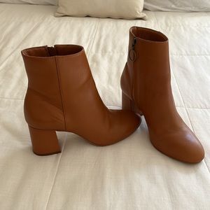 ABLE brown leather heeled (2”) boots